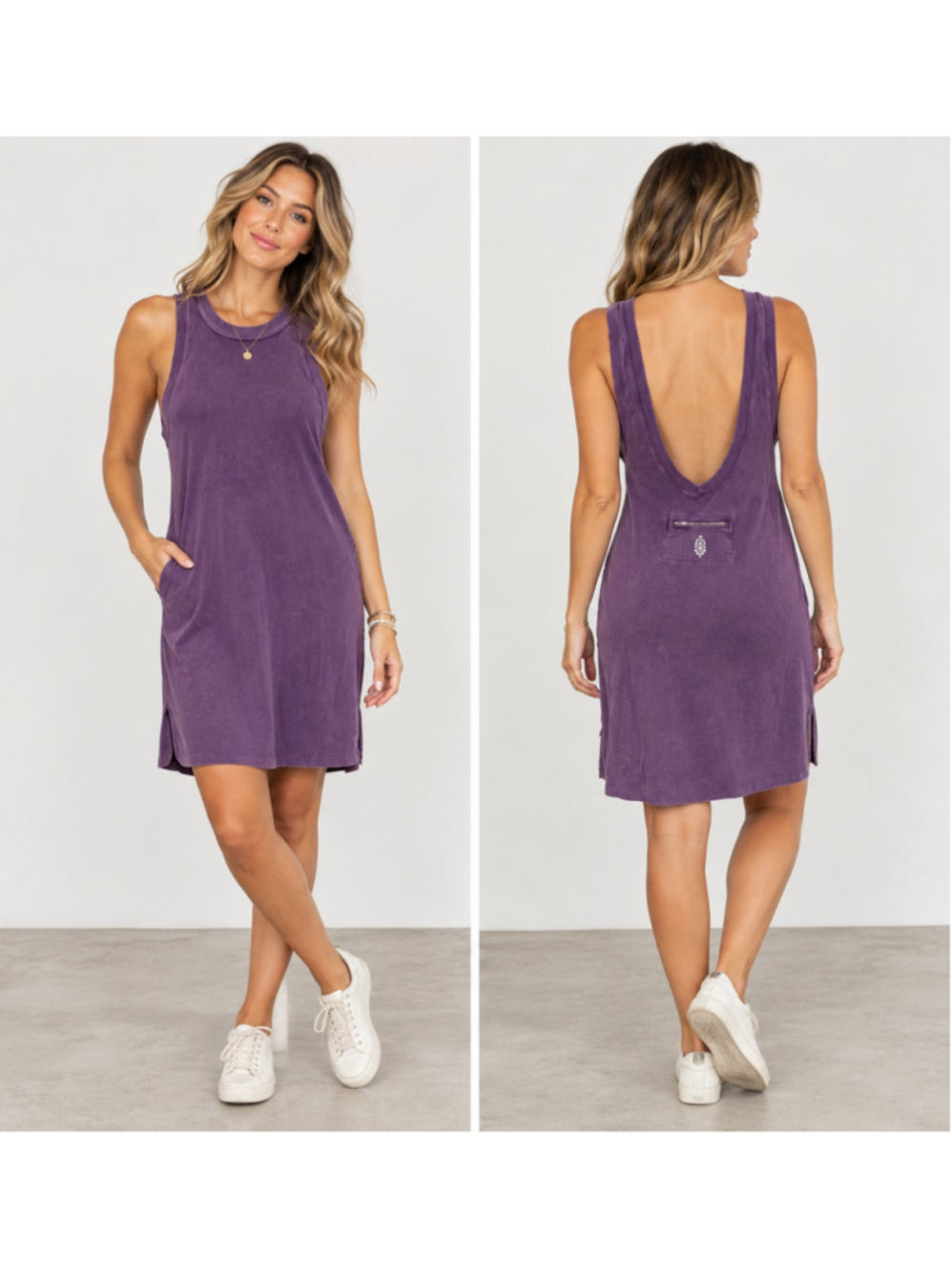 FP Movement Purple Open Back Mini Dress XS | Activewear Tank Dress NWOT